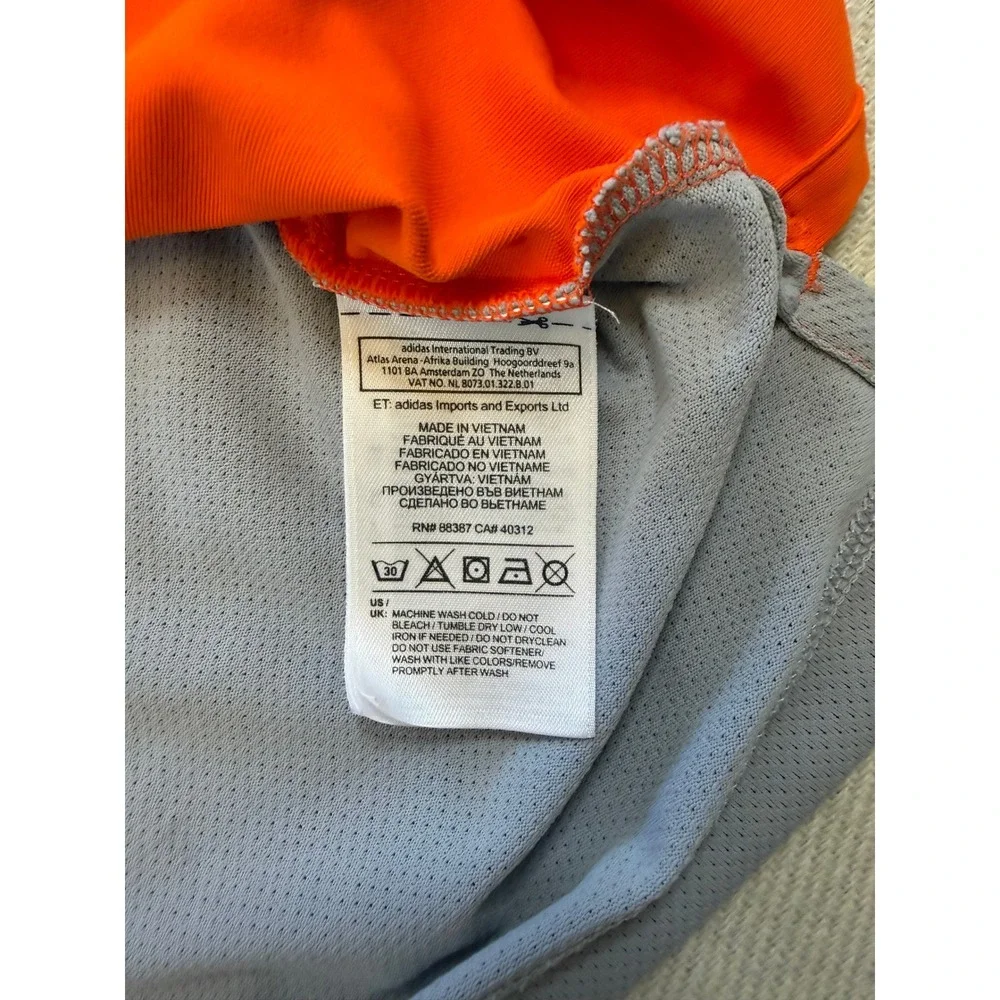 Adidas Golf Adizero Polo Shirt Mens Large Orange Grey Mesh Back Performance Tee